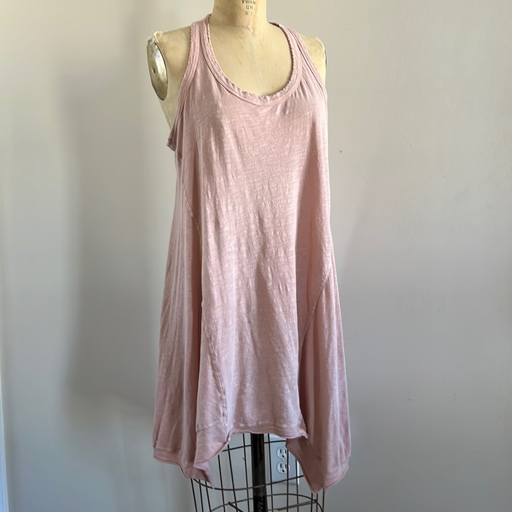 Magnolia Pearl Paz long tank tunic top dress blush pink one size